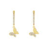 Gold Pavé x Solid Butterfly Huggie Earring - Adina Eden's Jewels