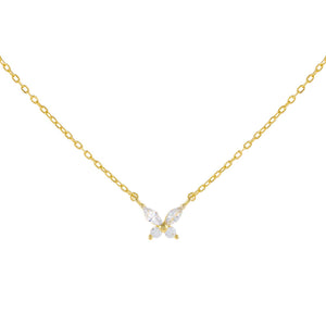 Gold CZ Crystal Butterfly Necklace - Adina Eden's Jewels