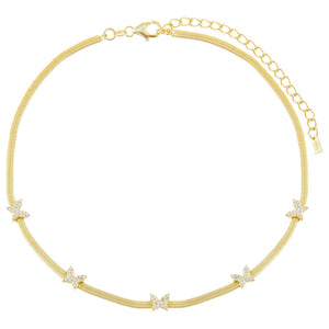  Pavé Butterflies Herringbone Choker - Adina Eden's Jewels