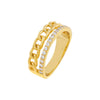 Gold / 6 Link x Pavé Double Row Ring - Adina Eden's Jewels