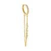 Gold CZ Bezel Chain Huggie Earring - Adina Eden's Jewels