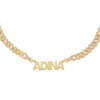 Gold Block Nameplate Pavé Chain Link Choker - Adina Eden's Jewels
