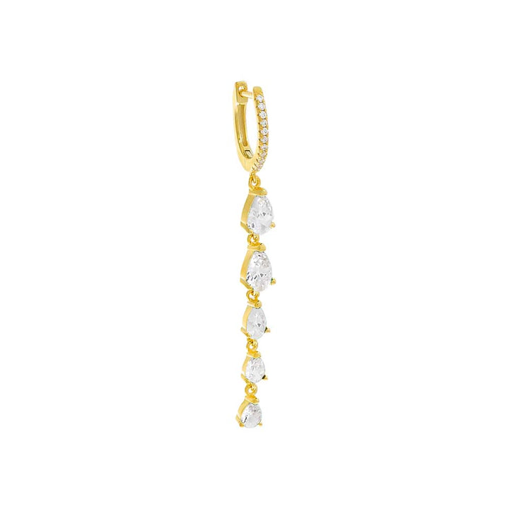 Gold / Single Colored Graduated Teardrop Drop Huggie Earring - Adina Eden's Jewels