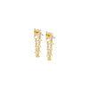 Gold / Pair Trio Cluster CZ Front Back Drop Stud Earring - Adina Eden's Jewels