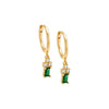 Emerald Green / Pair Dangling Multi Stone Huggie Earring - Adina Eden's Jewels