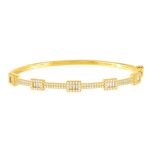  CZ Illusion Baguette Bangle - Adina Eden's Jewels