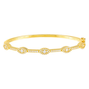 Gold CZ Evil Eye Bangle - Adina Eden's Jewels