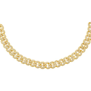 Gold Pavé Chain Link Choker - Adina Eden's Jewels