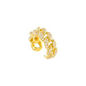 Gold / Single Pavé Twisted Ear Cuff - Adina Eden's Jewels