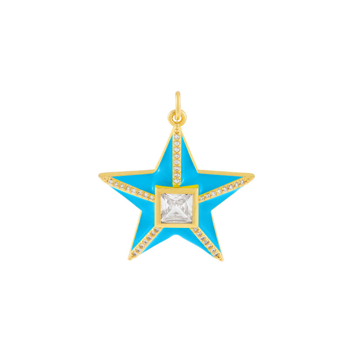 Turquoise CZ Star Enamel Charm - Adina Eden's Jewels