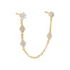 Gold / Single CZ Multi Shape Chain Stud Earring - Adina Eden's Jewels