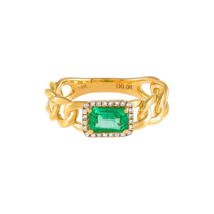  Diamond Emerald Green Baguette Braided Ring 14K - Adina Eden's Jewels