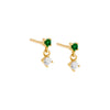 Emerald Green / Pair Tiny Colored Shaker Stud Earring - Adina Eden's Jewels