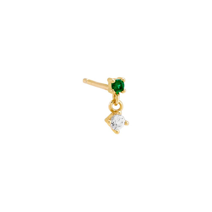 Emerald Green / Single Tiny Colored Shaker Stud Earring - Adina Eden's Jewels