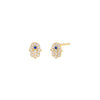 Blue / Pair Mini Pavé Hamsa Stud Earring - Adina Eden's Jewels