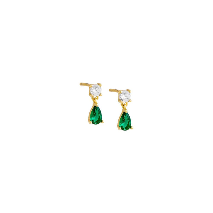 Emerald Green / Pair Colored Mini Teardrop Shaker Stud Earring - Adina Eden's Jewels