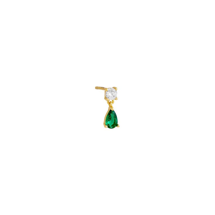 Emerald Green / Single Colored Mini Teardrop Shaker Stud Earring - Adina Eden's Jewels