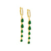 Emerald Green / Pair Colored Graduated Teardrop Drop Huggie Earring - Adina Eden's Jewels
