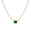 Emerald Green Emerald Baguette Tennis Necklace - Adina Eden's Jewels