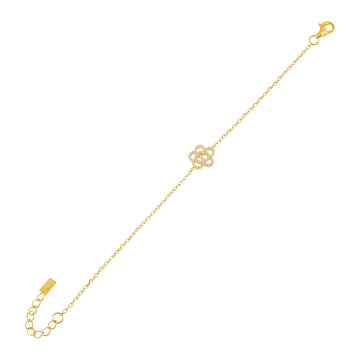 Gold CZ Rose Flower Bracelet - Adina Eden's Jewels