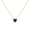 Malachite CZ Mini Heart Necklace - Adina Eden's Jewels