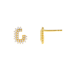  CZ Hook Stud Earring - Adina Eden's Jewels