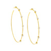 Gold CZ Stationed Thin Hoop Earring - Adina Eden's Jewels