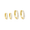 Gold Round Crystal Hoop Earring Combo Set - Adina Eden's Jewels