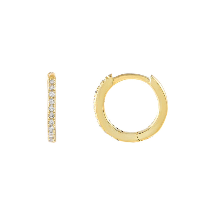 Gold Micropavé CZ Huggie Earring - Adina Eden's Jewels