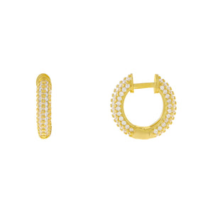 Gold Tiny Pavé Huggie Earring - Adina Eden's Jewels