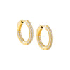 Gold Slim Pavé Huggie Earring - Adina Eden's Jewels