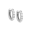Silver / Pair Tiny Pave Huggie Earring - Adina Eden's Jewels