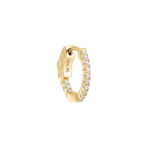  Fancy Pavé CZ Round Huggie Earring - Adina Eden's Jewels