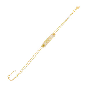 Gold Pavé Bar Chain Bracelet - Adina Eden's Jewels