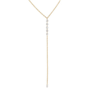 14K Gold Floating Diamond Lariat 14K - Adina Eden's Jewels