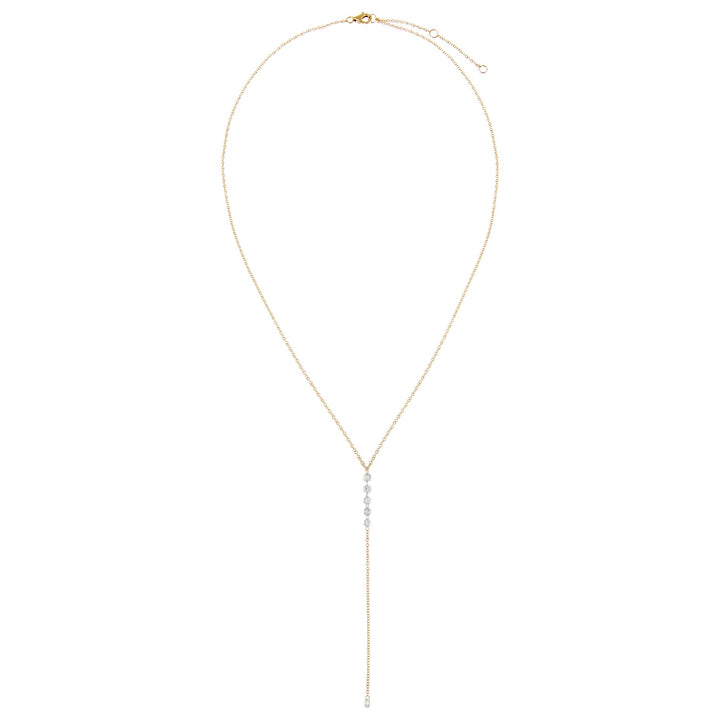  Floating Diamond Lariat 14K - Adina Eden's Jewels