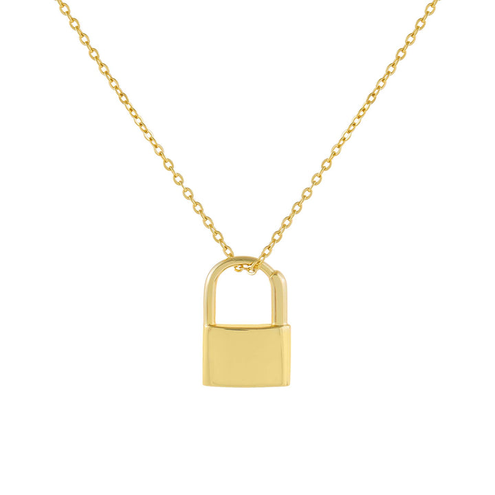  Engravable Double Sided Mini Lock Necklace - Adina Eden's Jewels