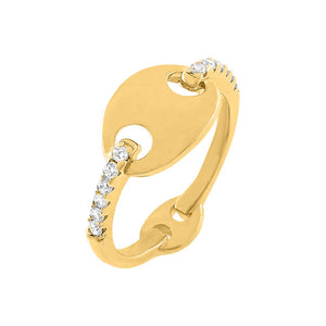 Gold / 6 Large Mariner Pavé Band Ring - Adina Eden's Jewels