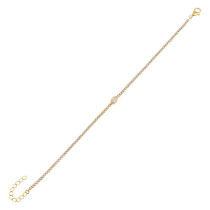 Gold CZ Marquise Tennis Bracelet - Adina Eden's Jewels