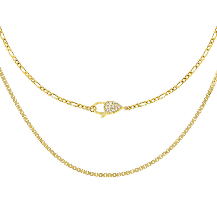 Gold Baby Clasp X Box Chain Necklace Combo Set - Adina Eden's Jewels
