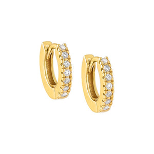 Gold / 10 MM CZ Mini Huggie Earring - Adina Eden's Jewels