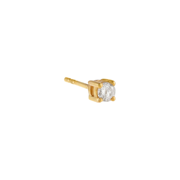 14K Gold / Single Diamond Tiny Stud Earring 14K - Adina Eden's Jewels