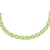 Neon Green Pavé Neon Enamel Chain Link Choker - Adina Eden's Jewels