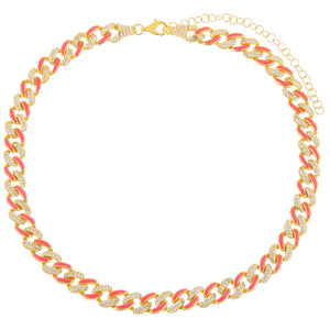  Pavé Neon Enamel Chain Link Anklet - Adina Eden's Jewels