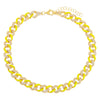 Yellow Pavé Neon Enamel Chain Link Anklet - Adina Eden's Jewels