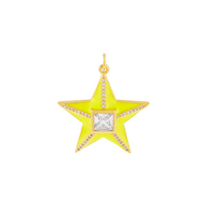 Yellow CZ Star Enamel Charm - Adina Eden's Jewels
