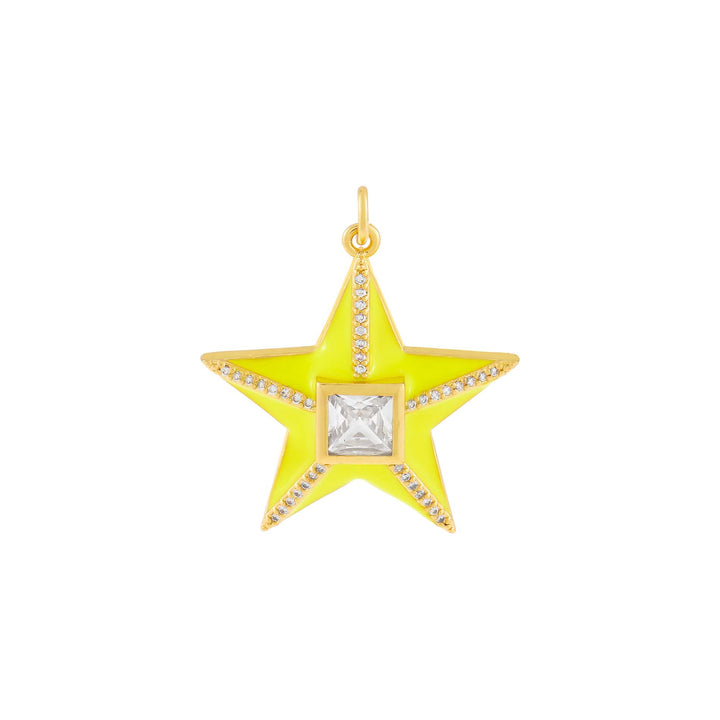 Yellow CZ Star Enamel Charm - Adina Eden's Jewels