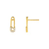 Gold Tiny Safety Pin Stud Earring - Adina Eden's Jewels