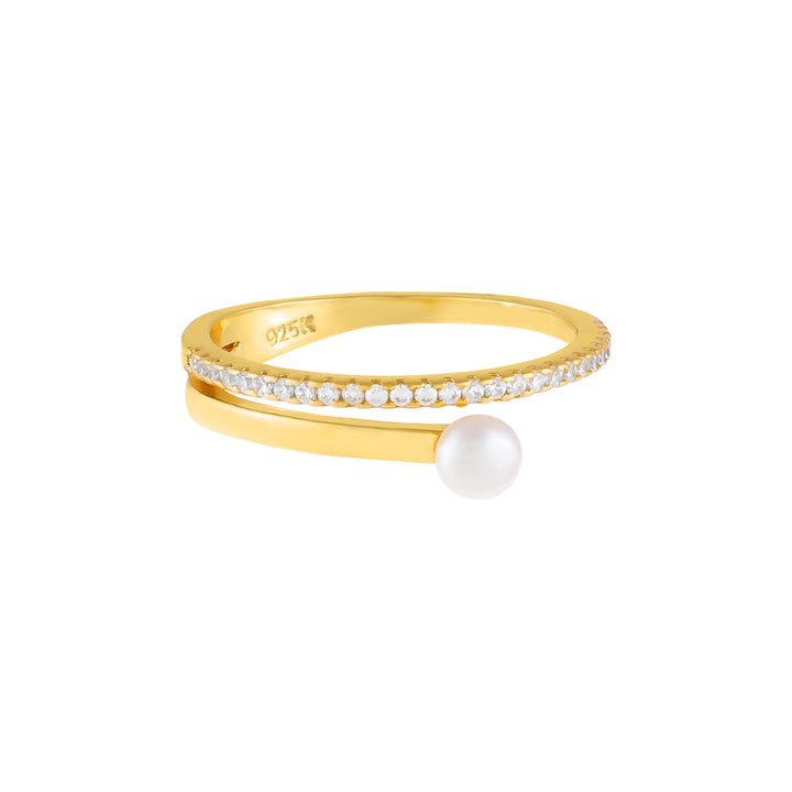  CZ X Pearl Wrap Ring - Adina Eden's Jewels