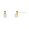 Pearl White CZ Pearl Stud Earring - Adina Eden's Jewels